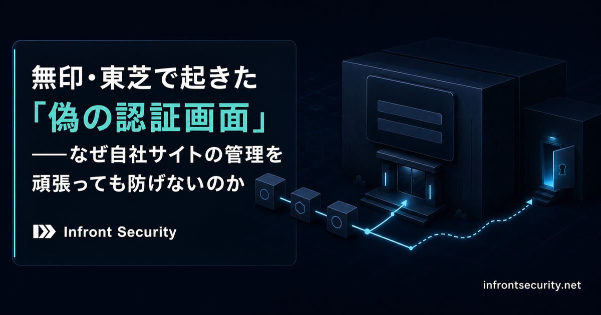 無印・東芝で起きた「偽の認証画面」――なぜ自社サイトの管理を頑張っても防げないのか – Infront Security